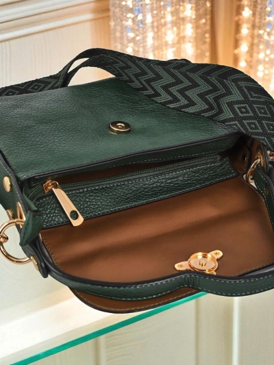 Aurelia Verde – sac à main pour femme en cuir écologique avec ornement