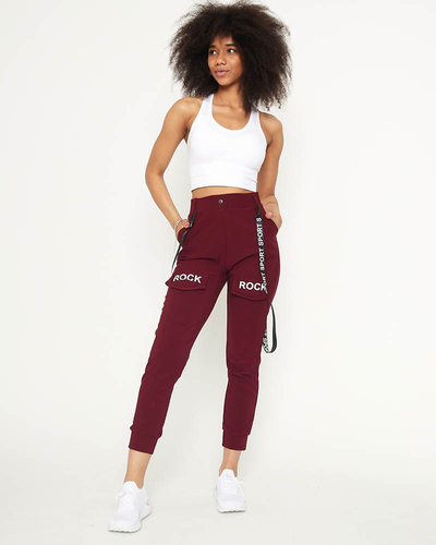 Pantalon cargo pour femme marron avec bretelles - Vêtements