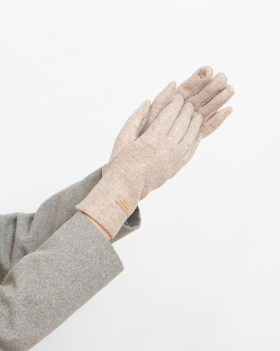 Royalfashion Gants en tissu beige pour femme