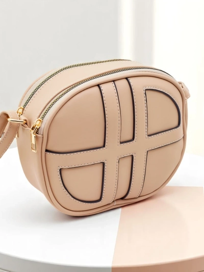 Royalfashion Petit sac à main rond pour femme en cuir écologique Riva Circle
