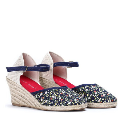 Espadrilles bleu foncé sur le talon compensé Aylin - Chaussures 1