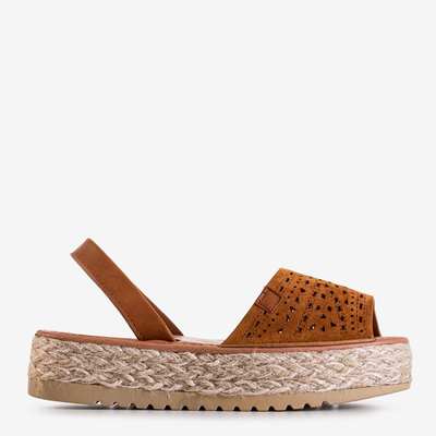 Sandales ajourées pour femmes marron sur la plateforme Pieqa - Footwear