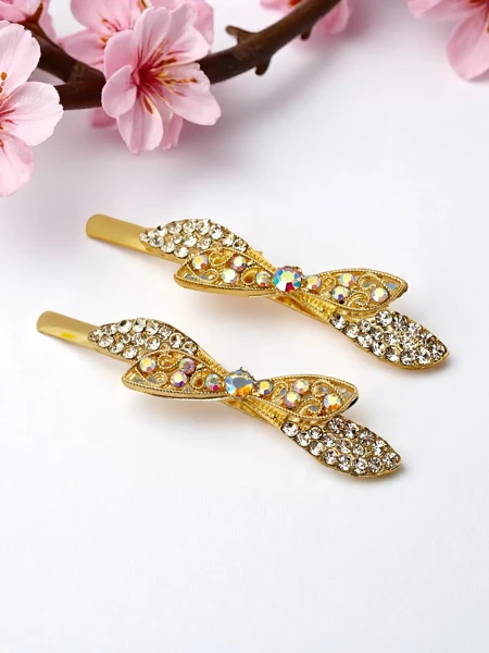 Royalfashion Épingles à cheveux avec nœuds en strass Sparkle Bow