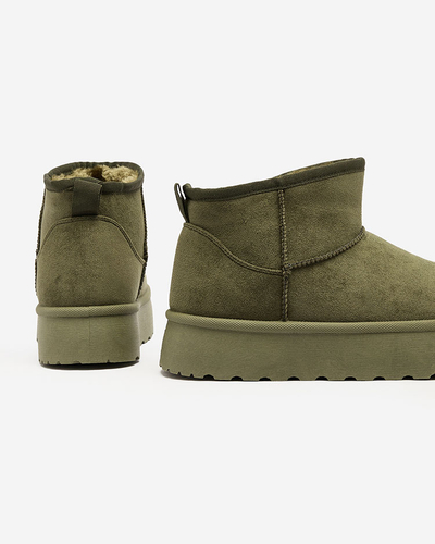 Royalfashion Bottes de neige à plateforme pour femmes vertes Ersinella