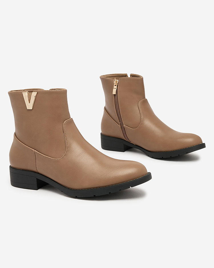 Royalfashion Bottes Perfoler pour femmes marron clair