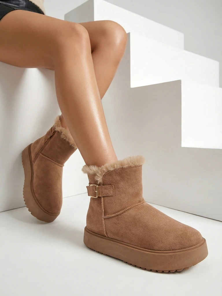 Royalfashion Bottes courtes style bottes de neige pour femmes Winter Crest