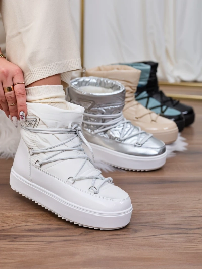 Royalfashion Bottes à enfiler pour femmes bottes de neige a'la en blanc Vevnose