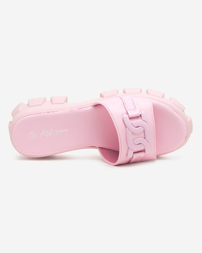 OUTLET Pantoufles violettes pour femmes sur une semelle plus épaisse Inza-Shoes