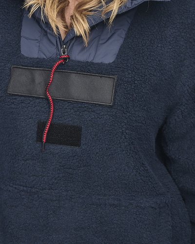 Veste femme bleu marine avec poche kangourou - Vêtements