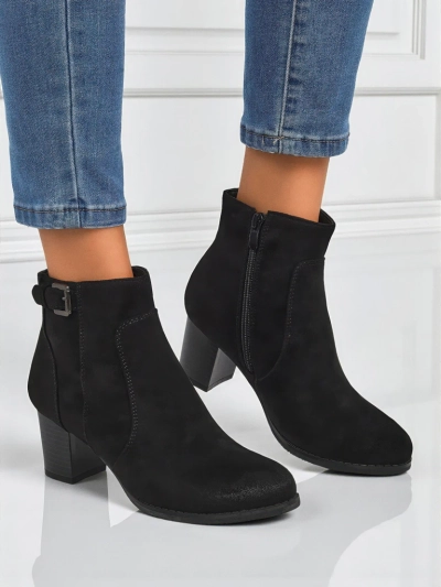 Bottines pour femmes en éco-daim à talons Crimson Dusk