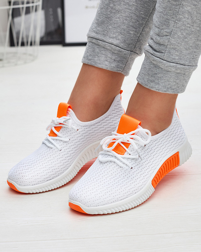 Chaussures de sport blanches pour femmes avec inserts orange Kedeti - Footwear