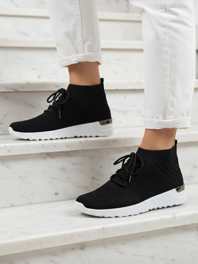 Nero Elegante Baskets de Sport pour Femmes