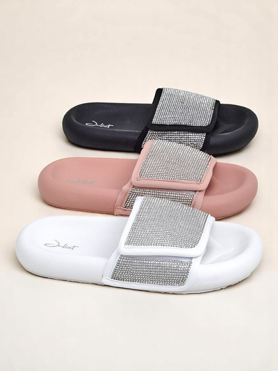 Royalfashion Claquettes plates pour femmes Sparkle Step