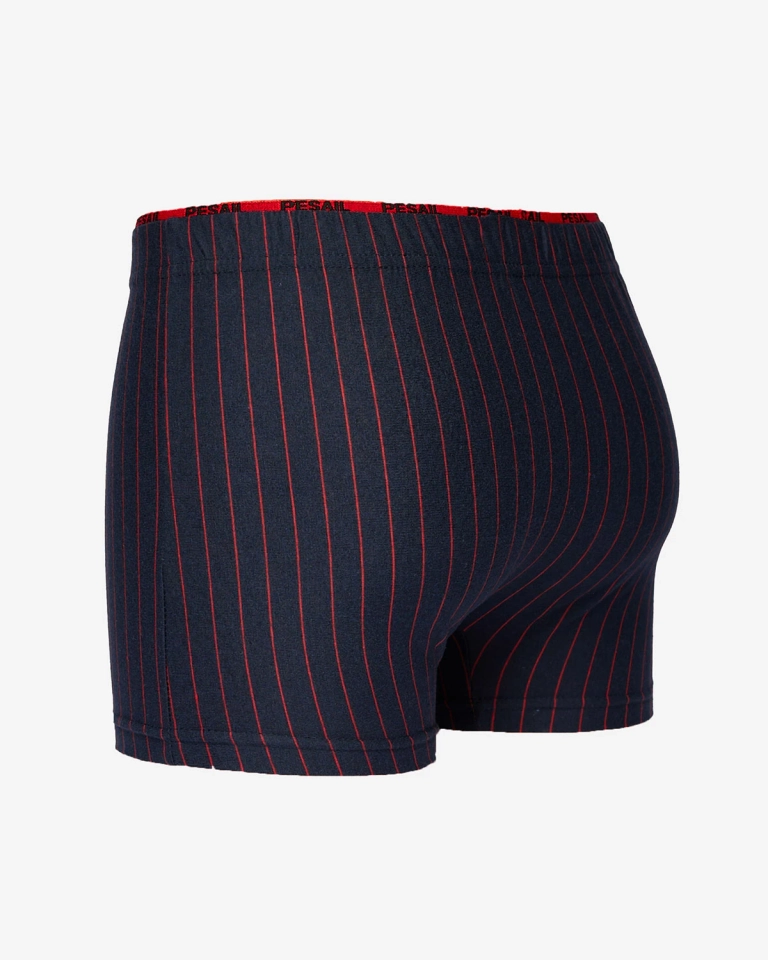 Royalfashion Caleçon bleu marine à rayures rouges