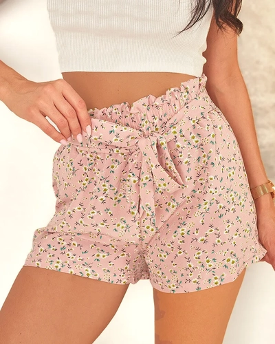 Royalfashion Short femme en tissu fleuri