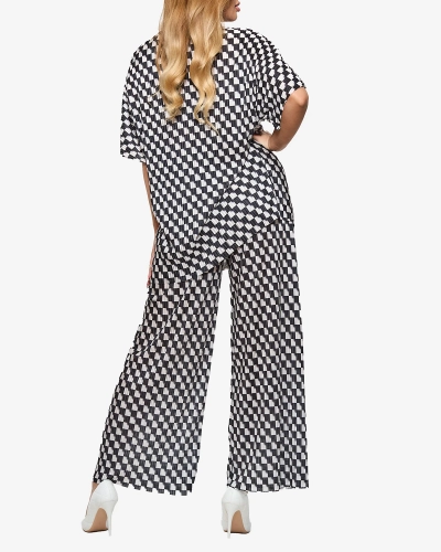 Ensemble plissé noir pour femme - Vêtements