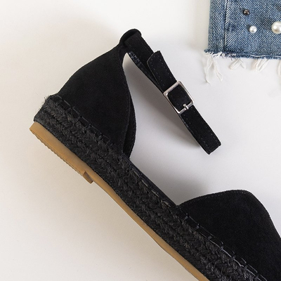 OUTLET Sandales noires pour femmes a'la espadrilles sur la plateforme Monata - Footwear