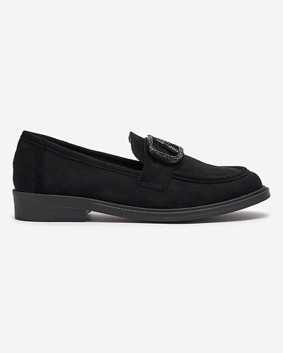Mocassins noirs pour femmes avec ornement Fogras- Footwear