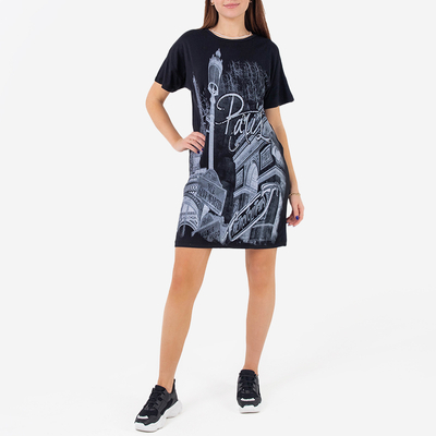 T-shirt imprimé femme noir - Vêtement