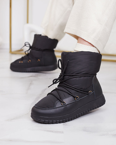 Royalfashion Bottes de neige à enfiler pour femme de couleur noire Iredas