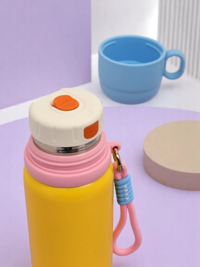 Royalfashion Mug thermos thermique avec tasse Happy Smile