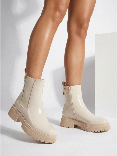 Bottines vernies pour femmes en cuir écologique Calebi