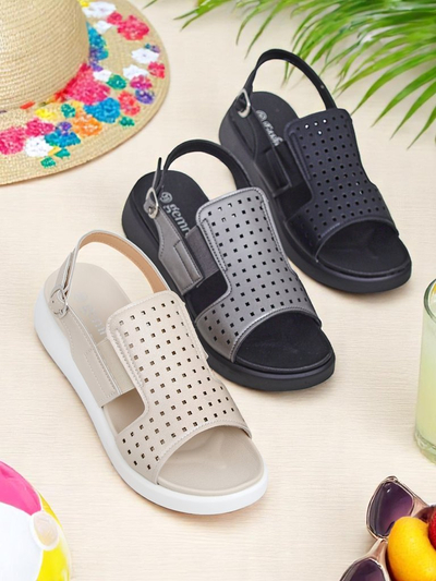 Royalfashion Sandales pour femmes à semelle épaisse BreezyStep