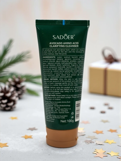 Sadoer Gel Nettoyant Visage de Noël à l'Avocat et aux Acides Aminés