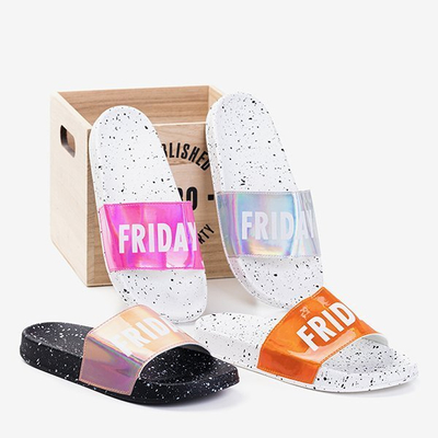 Sandales Friday Beach orange et blanc - Chaussures