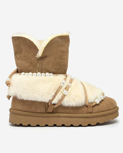 Royalfashion Bottes de neige pour femmes avec perles Cuvilav