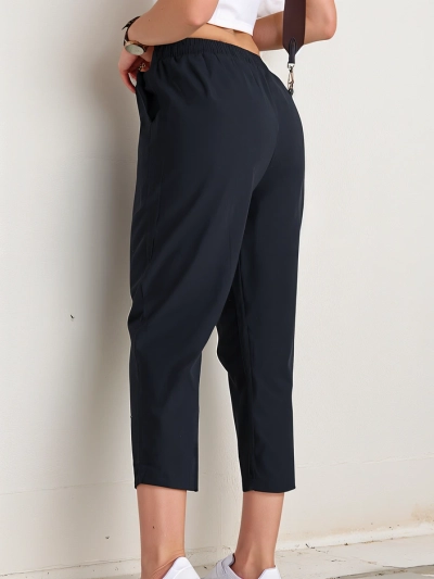 Royalfashion Pantalons en tissu simples pour femmes 7/8