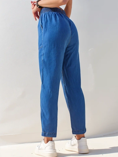 Pantalons en tissu droits pour femmes Royalfashion 7/8