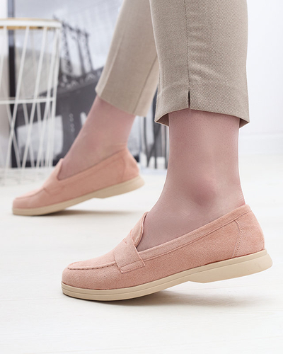 Mocassins en cuir écologique pour femme en rose Daffer- Footwear