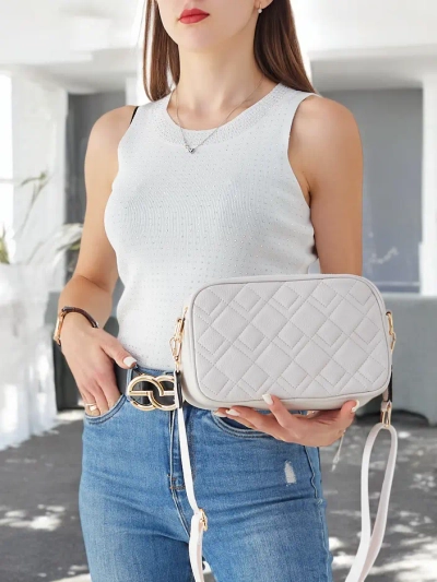 Royalfashion Petite sac à main matelassé pour femmes en cuir éco