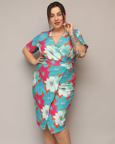 Royalfashion Robe en tissu floral pour femme PLUS SIZE