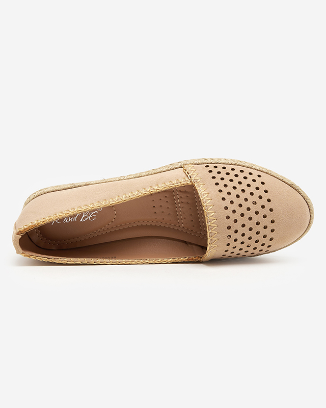 OUTLET Espadrilles femme beiges ajourées à enfiler Terila - Chaussures