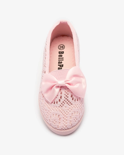 Baskets roses à enfiler avec nœud pour fille Sweet Time - Footwear