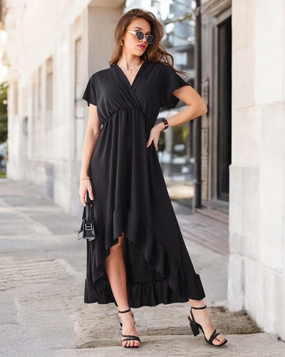 Robe midi Royalfashion pour femmes avec un ourlet asymétrique