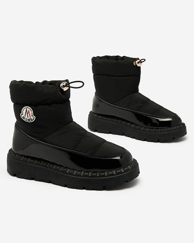 Royalfashion Bottes de neige à enfiler pour femme de couleur noire Ireda