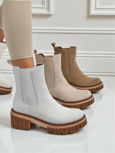 Bottines à talon bloc en nubuck écologique Amber Walk