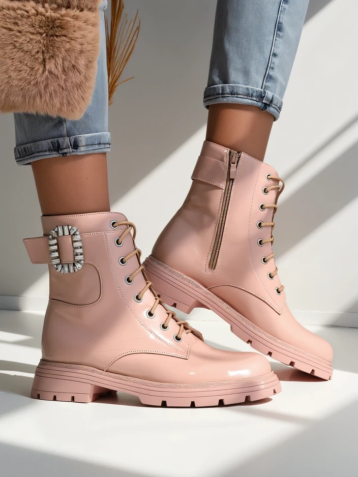 Royalfashion Bottines à lacets pour femmes Lacero
