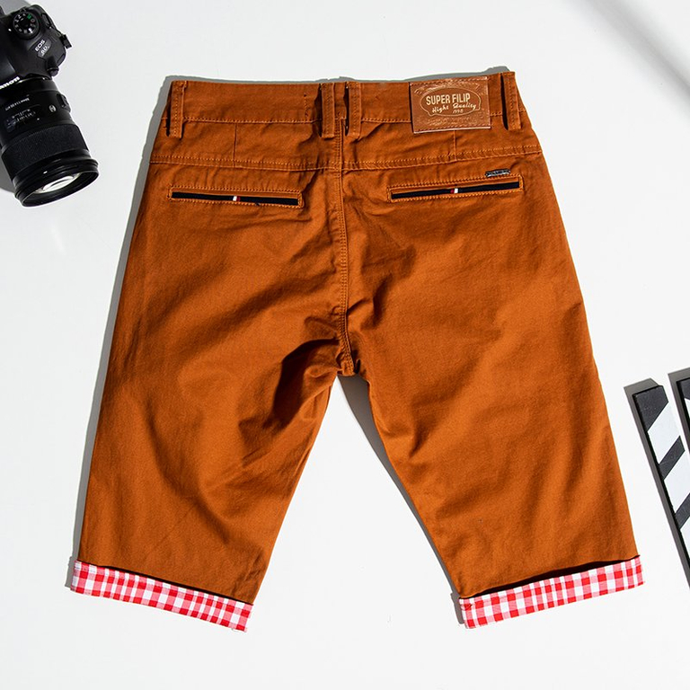 Short homme marron et rouge - Vêtements
