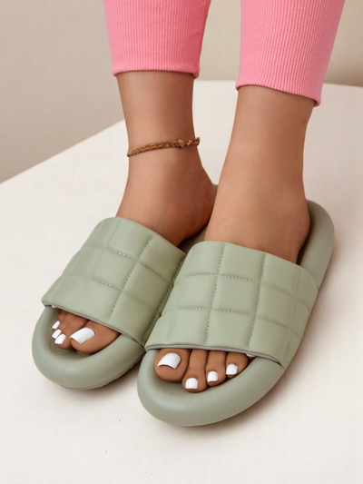 Royalfashion Claquettes plates pour femmes Quilt Walk