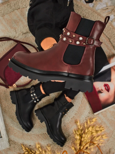 Bottines montantes pour femmes en cuir écologique Pearl Mist