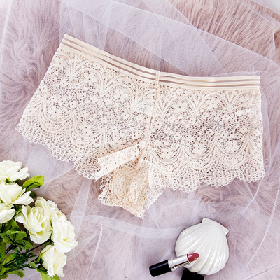 Caleçon femme en dentelle beige - Sous-vêtements