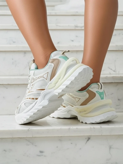 Royalfashion Baskets de sport pour femmes sur une semelle épaisse Nettes