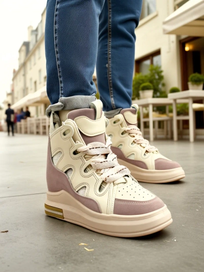 Royalfashion Baskets hautes pour femmes avec un talon caché Oblaffi