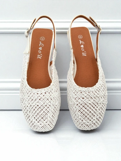 Royalfashion Sandales pour femmes à talon ouvert Breeze Woven