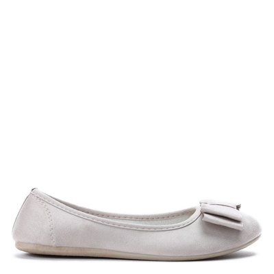 Beżowe baleriny z kokardą Wake Me Up- Obuwie