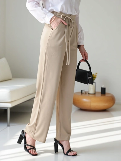 Pantalons larges pour femmes Royalfashion avec liens latéraux